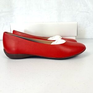 New Marc Joseph NY Slip On Ballet Flats Size 7 Leather Red  Napa Bedford St
